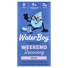Waterboy, Recuperação de Final de Semana, Bebida de Hidratação e Eletrólitos, Uva, 8 Embalagens de Palitos, 0,25 oz (7,1 g) Cada