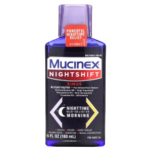 Mucinex, Nightshift, Sinus, År 12+, 6 fl oz (180 ml)