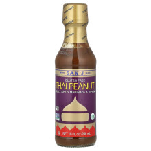 Marinada y Salsa para Dipping de San-J, Tailandesa con Salsa de Maní, Suave y Picante, Libre de Gluten, 10 fl oz (296 ml)