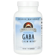 Source Naturals, Ciência Serena, GABA, 750 mg, 90 Cápsulas