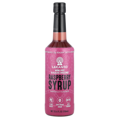 Lakanto, Raspberry Syrup, 25.4 fl oz (750 ml)