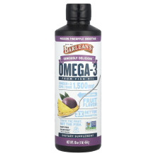 Barlean's, Serieuze Lekkernij, Omega-3 uit Viskolie, Hoog Potentie, Passie Aardbeien Smoothie, 1,500 mg, 1 lb (454 g)