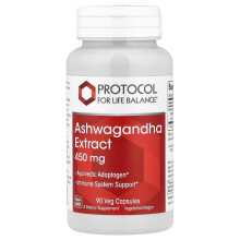 Protocol for Life Balance, Ashwagandha Extraktum, 450 mg, 90 Veg Kapszula