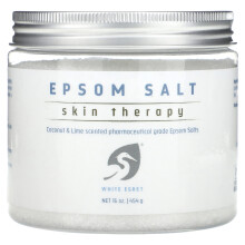 White Egret Personal Care, Epsom Zout, Huidtherapie, Coconenoot & Limoen, 16 oz (454 g)