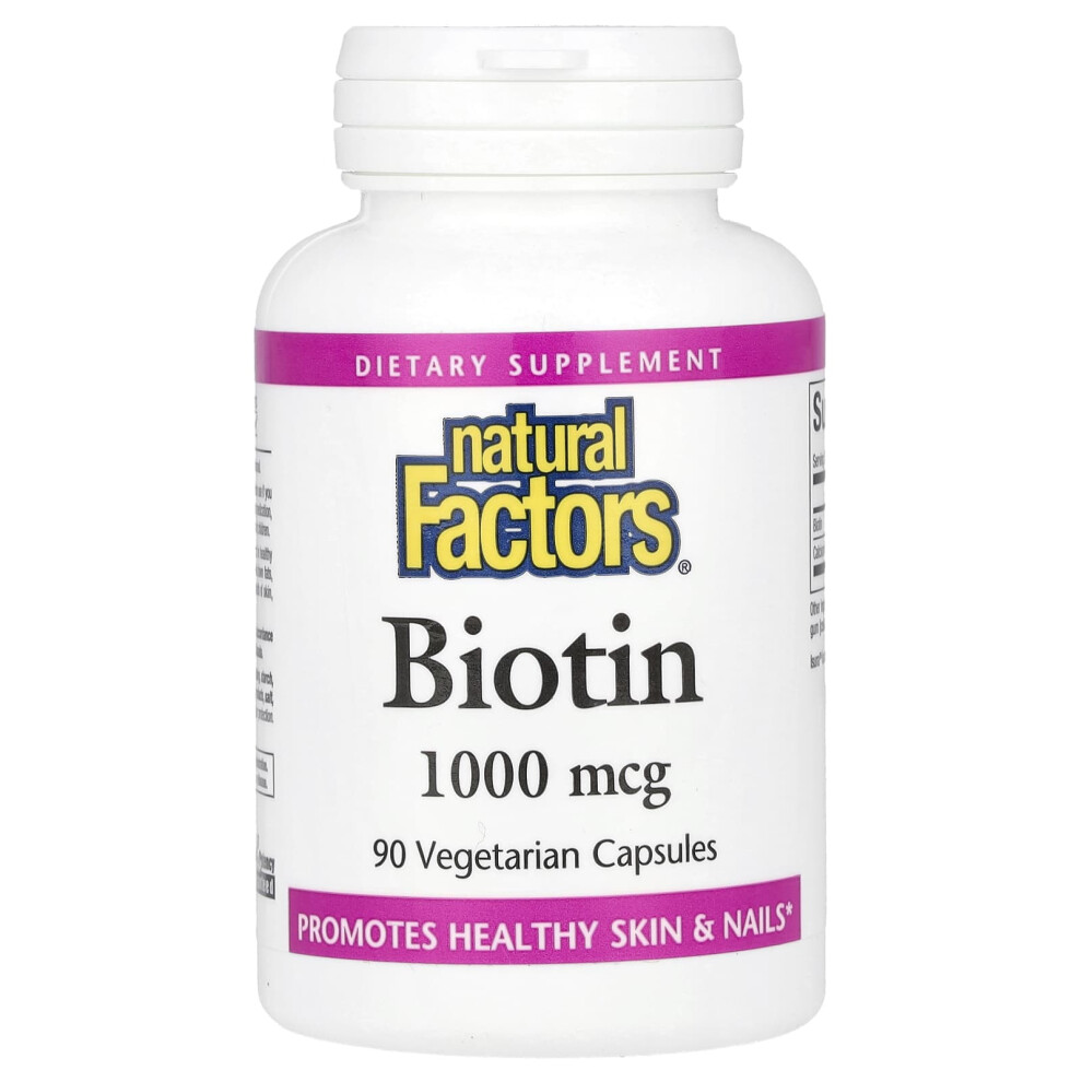 Natural Factors , Biotin, 1,000 Mcg, 90 Vegetarian Capsules
