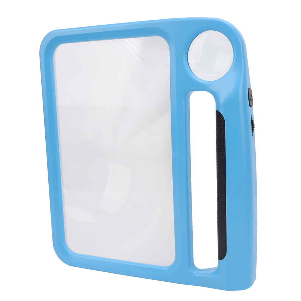 Blue 5X 10X Handheld Magnifier With 48 Led Lights, 3 Dimmable Modes,