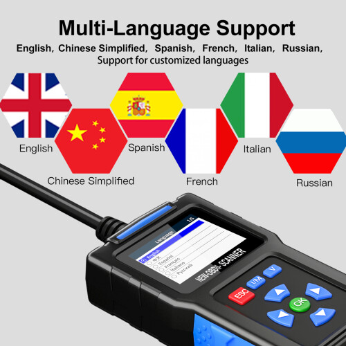 OBDII Scanner Diagnostic Tool 2.4" TFT ABS Black 140x75x30mm 2
