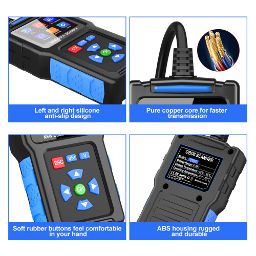 OBDII Scanner Diagnostic Tool 2.4" TFT ABS Black 140x75x30mm 1