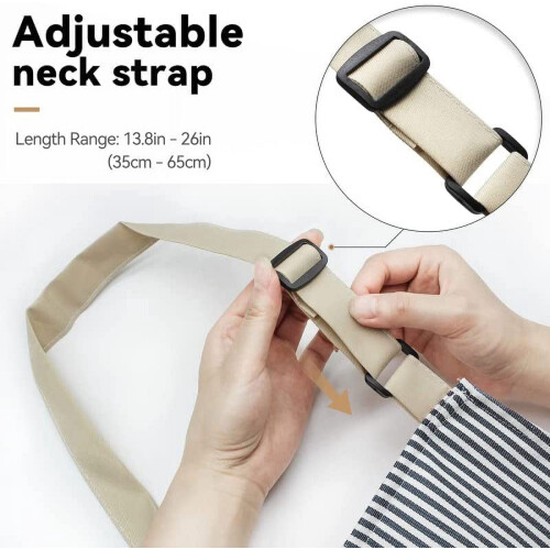 Kitchen Cooking Apron Adjustable Bib with 2 Pockets 2 Pack 2