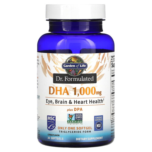 Dr. Geformuleerd DHA plus DPA, Citroen, 1.000 mg, 30 Zachte Capsules