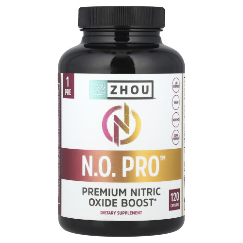 Zhou Nutrition, N.O. Pro, Premium Nitric Oxide Boost, 120 Kapslí