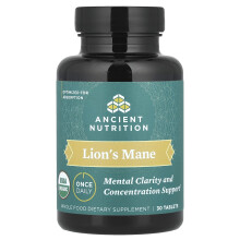 Ancient Nutrition, Leijonan hiukkanen, mielialan ja keskittymiskyky, 30 tabletti