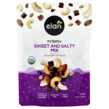 Elan, Biologische Zoet en Zoutig Mix Met Donker Chocolade, 5,3 oz (150 g)