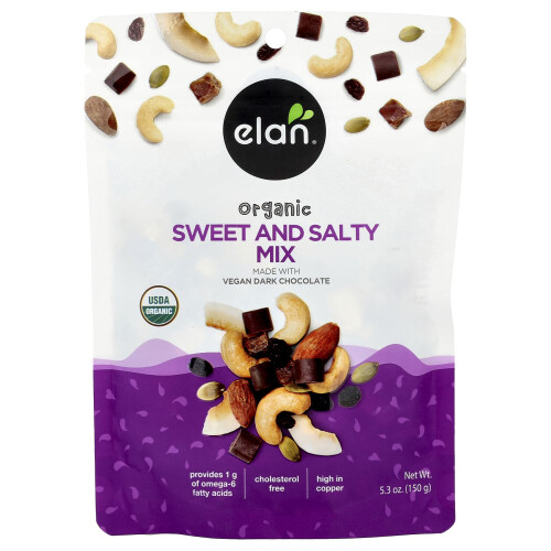 Elan, Mistura Orgânica Doce e Salgada Com Chocolate Escuro, 5,3 oz (150 g)