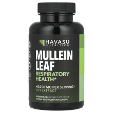 Havasu Nutrition, Mullein Blad, 500 mg, 90 Kapslar