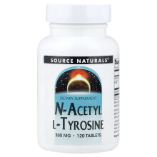 Source Naturals, Naturális Források, N-Acetil L-Tirozín, 300 mg, 120 tabletták