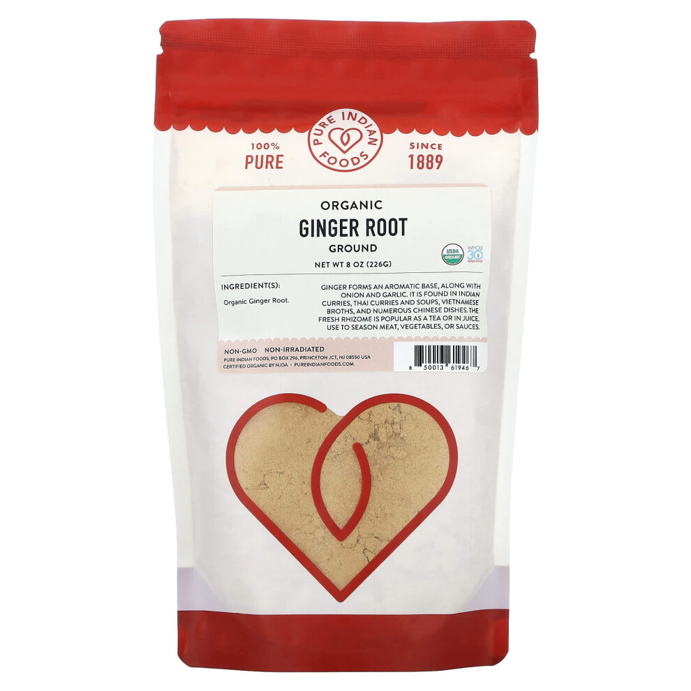 Pure Indian Foods , Organic Ginger Root, Ground, 8 Oz (226 G)