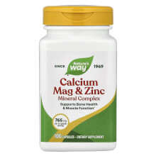 Nature's Way, Wapń Mag i Znak Minerale, 765 mg, 100 Kapsułek (255 mg na Kapsułkę)