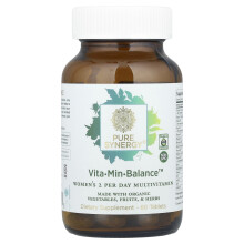 Pure Synergy, Vita-Min-Balance, Vrouwen 2 per dag Multivitamine, 60 Tablets
