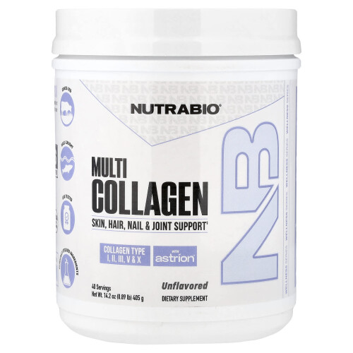 NutraBio, Multi Collagen, Unflavored, 16 oz (454 g)