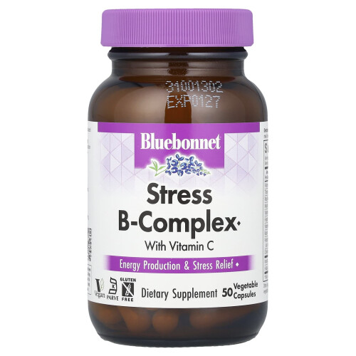 Bluebonnet Nutrition, Complexo B de Estresse, 50 Comprimidos Vegetais