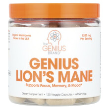 The Genius Brand, Gênio Leão de Mane, 1.200 mg, 120 Cápsulas Vegetais (600 mg Por Cápsula)