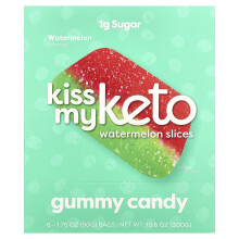 Kiss My Keto, Gummy Candy, Watermelon Slices, 6 Bags, 1,76 oz (50 g) Elkaar