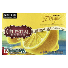 Celestial Seasonings, Herbal Tea, Lemon Zinger, Caffeine Free, 12 K-Cup Pods, 0.11 oz (3.2 g) Each