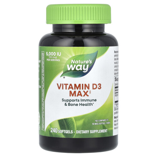 Nature's Way, Βιταμίνη D3 Max, 125 mcg (5.000 IU), 240 Μαλακά Γεμίσματα