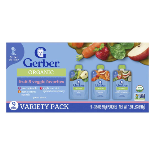 Gerber Alimentos Orgánicos de Variedad de Gerber