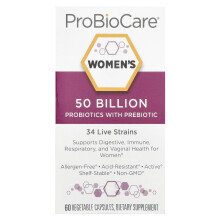 ProBioCare, Frauenprobiotika mit Präbiotikum, 50 Billion, 60 pflanzliche Kapseln