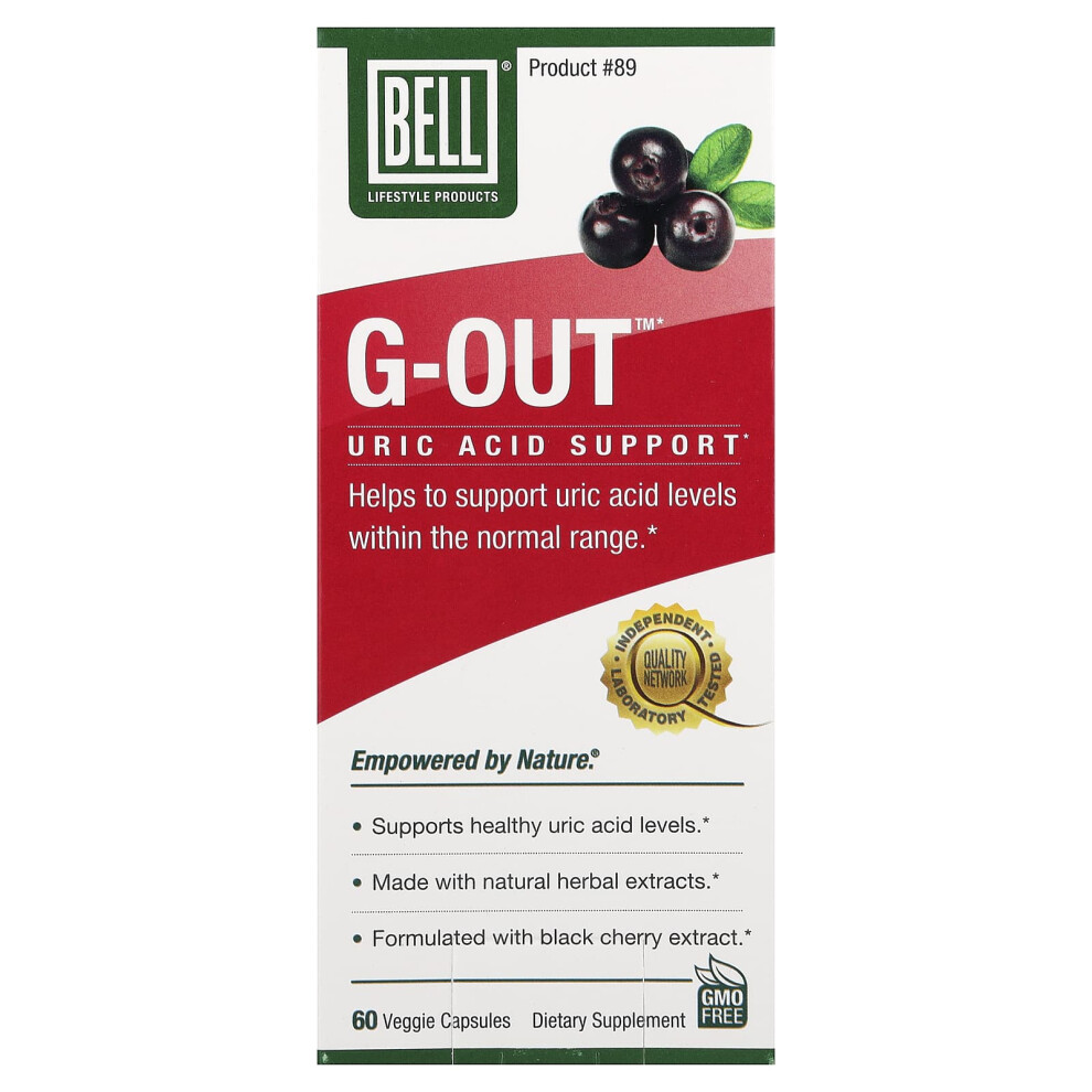 Bell Lifestyle , G-Out, Uric Acid Support, 60 Veggie Capsules