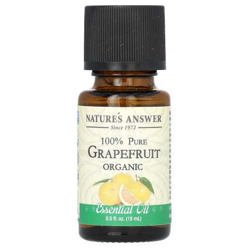 Nature's Answer, Ulei Esențial Organic 100% Pur, Grapefruit, 0,5 fl oz (15 ml)