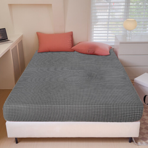 Drap-housse à carreaux en polyester 150 x 200 cm 2