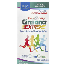 BodyGold, Ginsana Energy, Természetes Energizáló, 105 VegCaps