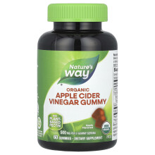 Nature's Way, Organický Apple Cider Vinegar Gummies, Apple, 500 mg, 60 Gummies (250 mg na Gummy)