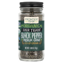Pimienta Negra Orgánica de Frontier Co-op, Molida Medio, 1.8 oz (51 g)