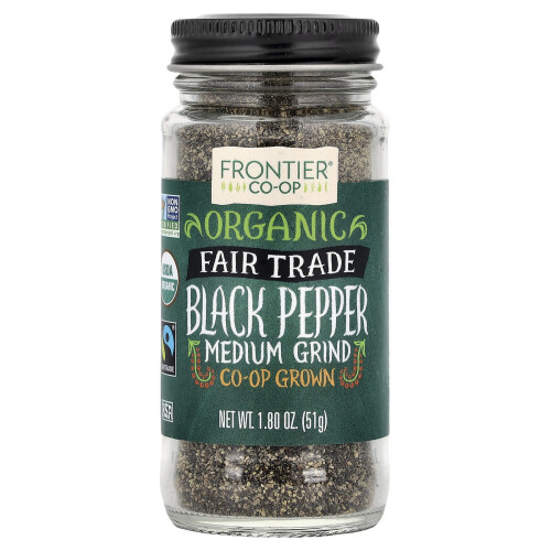 Frontier Co-op, Οργανικό Πιπέρι Μαύρο, Μέτριος Γραμμή, 1.8 oz (51 g)