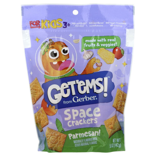Gerber Gerber, Space Crackers per Bambini 3+, Parmigiano, 5 oz (142 g)