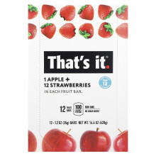 That's It, Fruit Bars, Appel + Aardbeien, 12 Bars, 1,2 oz (35 g) Elke