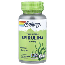 Solaray, wahre Kräuter, Spirulina, 100 vegane Kapseln