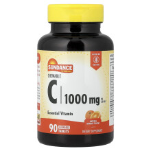 Sundance Vitamins, Smältbara C, Naturlig Apelsin, 1,000 mg, 90 Smältbara Tabletter (500 mg per Tablet)