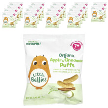 Little Bellies, Organinen Omena & Cinnamon Puffit, 7+ Kuukautta, 18 Pakkausta, 0.42 oz (12 g)