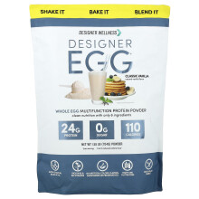 Designer Wellness, Designer Ouă, Pudra de proteină multifuncțională de ou întreg, Vanilie clasică, 1.55 lb (704 g)