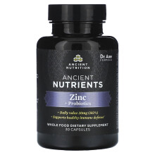 Ancient Nutrition, Zinc + Probiotics, 30 Capsule