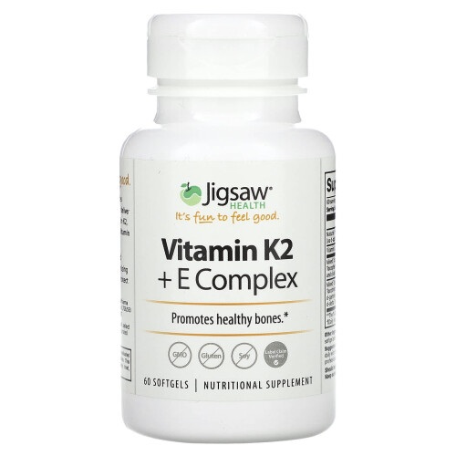 Jigsaw Health Jigsaw Health, Complex Vitamine K2 + E, 60 Capsule Soft