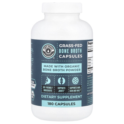 Left Coast Performance, Organic Grass Fed Bone Broth, 180 Capsules