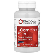 Protocol for Life Balance, L-Carnitine, 500 mg, 60 Capsule vegane