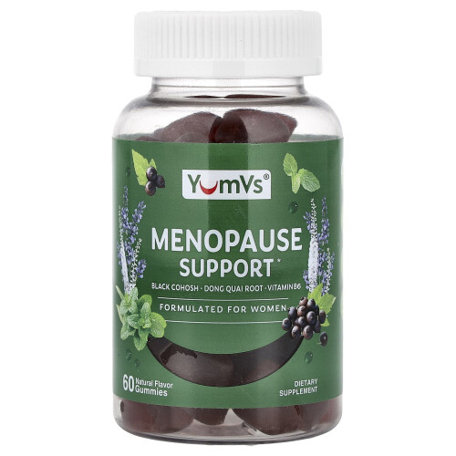 YumVs, Menopause Support Gummies, Natural, 60 Gummies