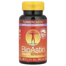 Turmericastin de Nutrex Hawaii, BioAstin Astaxantina de Hawái, 30 Gélulas Blandas Veganas